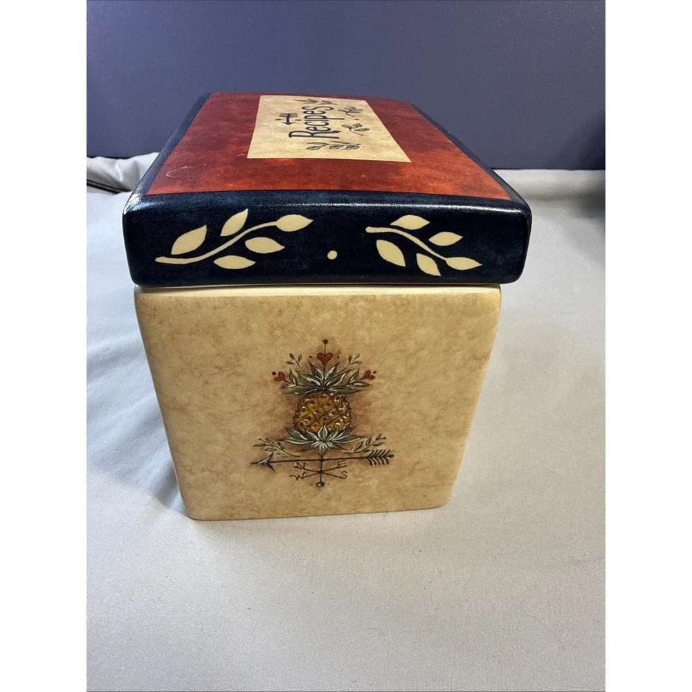 Susan Winget Certified International Ceramic Rooster Recipe Box